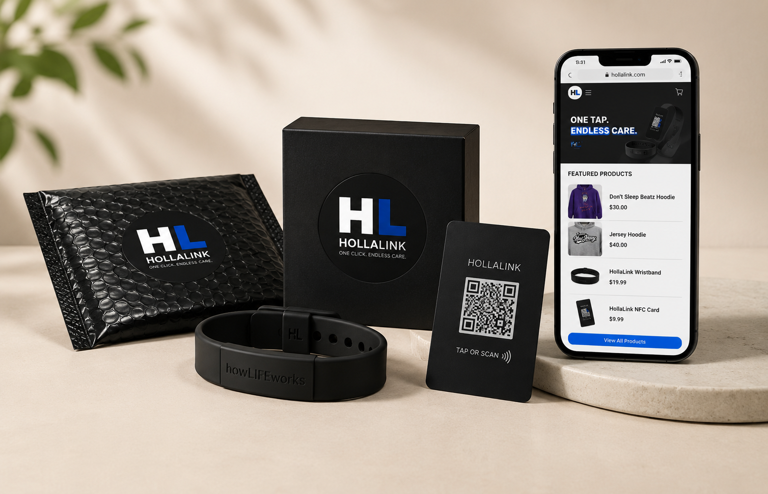 Professional networking with HollaLink card